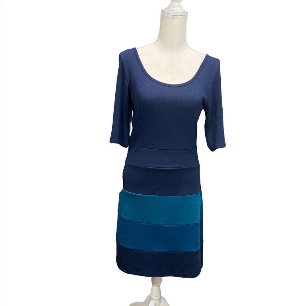 BeBop Blue Sheath Dress Size Medium Scoop Neck NWT